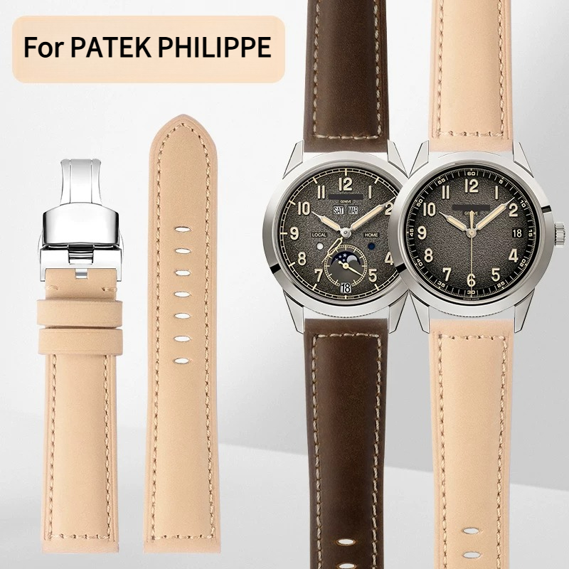 Patek Philippe Watch Calatrava - Extended watch strap genuine leather for