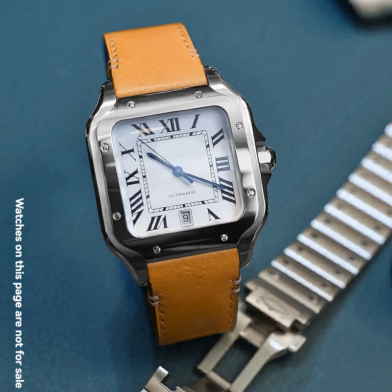 19mm 21mm Leather Watchband fo - Cartier Watch Santos review and price